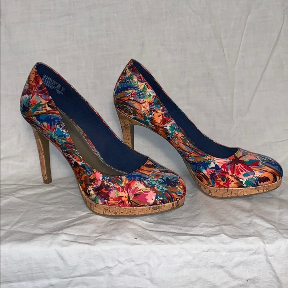 Multicolored Fioni cork heels